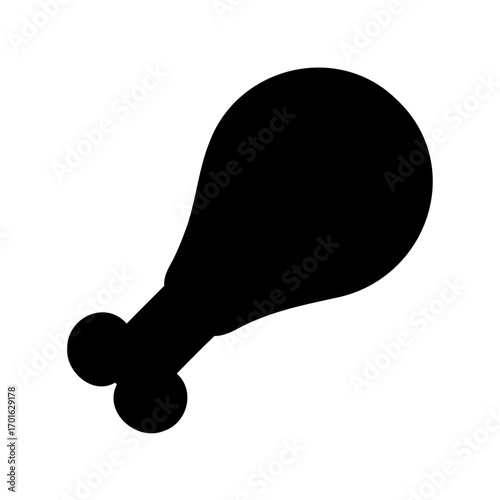 Chicken leg silhouette vector, chicken leg icon sign vector