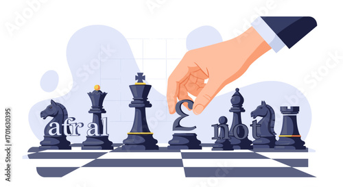 Strategic Chess Game Move Illustration Business Strategy Concept.