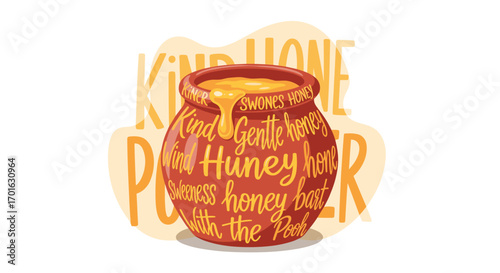 Pot of Honey with Words.