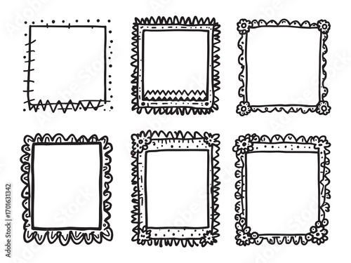 Doodle frames creative decoration for photos