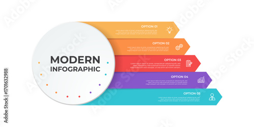 five section infographic diagram template