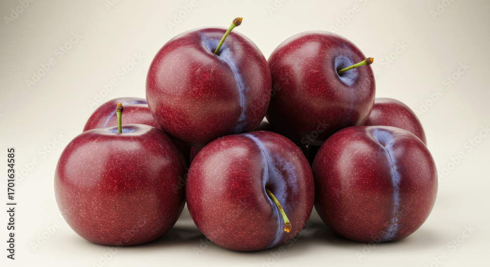 Fototapeta premium plums on white background