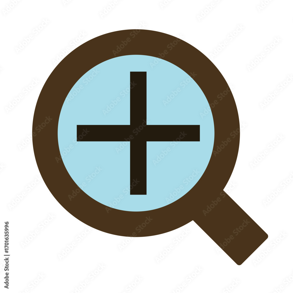 Obraz premium 虫眼鏡とプラスのアイコン