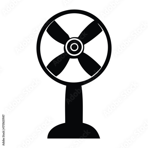 Vintage electric fan isolated on white background