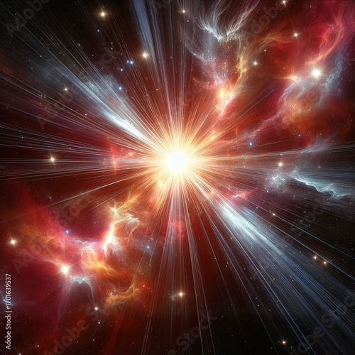 Spectacular supernova explosion with vibrant colors and cosmic elements for space-themed designs
