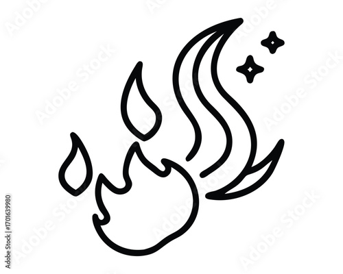 This image features a set of vector tribal tattoo designs, including stylized fire flames and a phoenix, creating a decorative and powerful silhouette