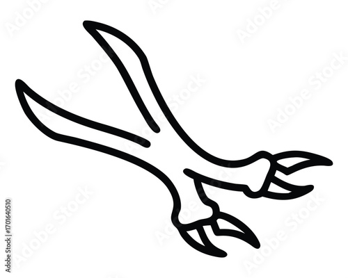 Vector illustration of an abstract dinosaur with antlers and a trophy skull