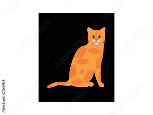 vector image of cat on green pet care logo design vector template and icon set.