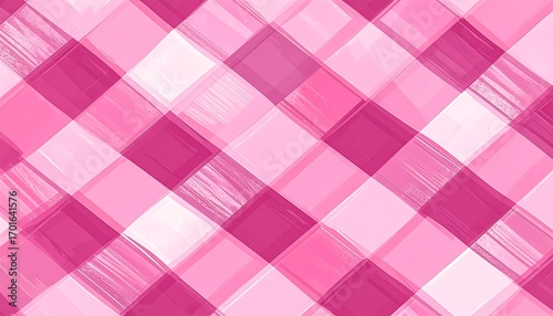 Abstract pink and white checkered pattern