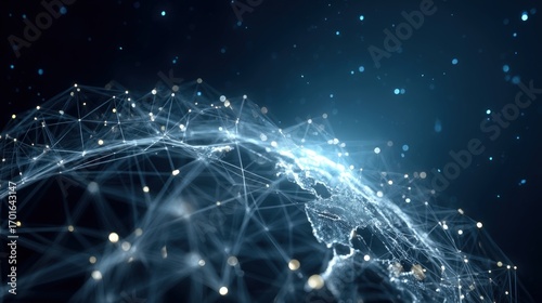 Abstract Globe Network: A Dynamic Illustration of Global Interconnectivity and Data Communication with a Modern Aesthetic