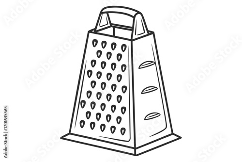 Black and White Illustration of a Box Grater 1.