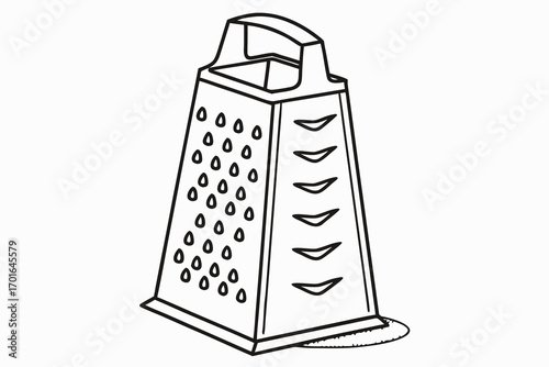 Black and White Illustration of a Box Grater.