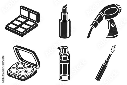 Collection of Cosmetic and Beauty Products Icons.