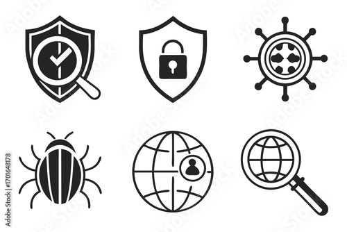Cybersecurity and Digital Security Icons Collection.