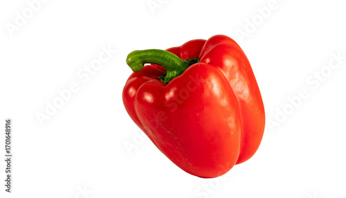 Closeup Red Paprika Pepper Fresh Organic Vegetable Natural Raw Healthy Ingredient for Cooking Isolated on Transparent Background