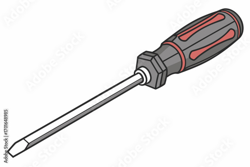 Flathead Screwdriver Tool Illustration.
