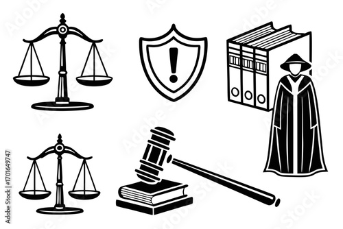 Legal Justice and Law Icons Collection.