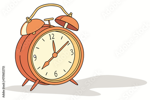 Vintage Orange Twin Bell Alarm Clock.