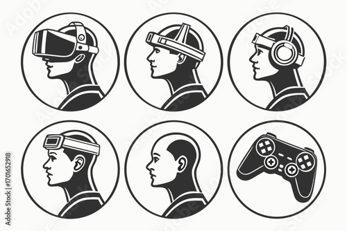 Virtual Reality and Gaming Icons Collection.