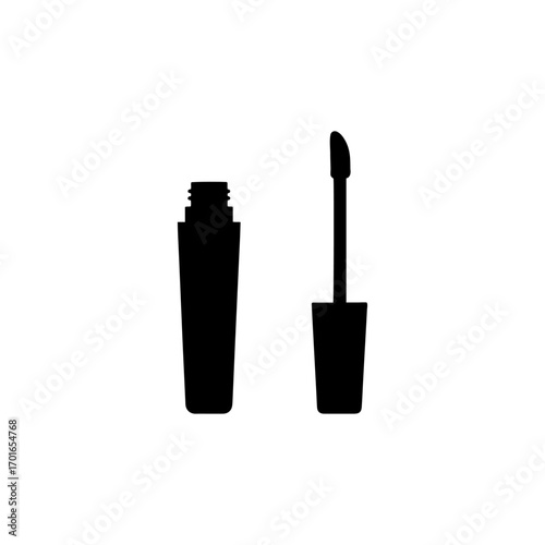 Makeup lip gloss silhouette icon vector flat design.