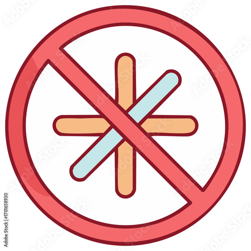 Prohibited Cold Temperature Icon Showing No Freezing or Refrigeration Allowed