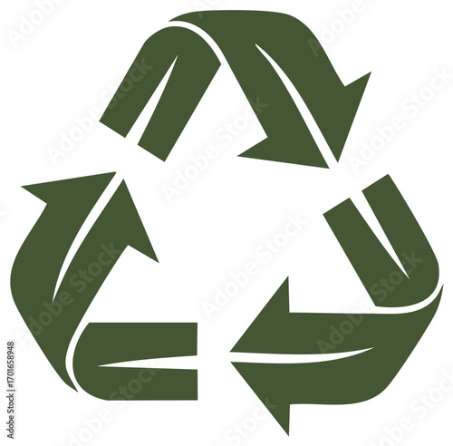 Green Recycling Symbol Icon Three Arrows Eco Environment Sustainability