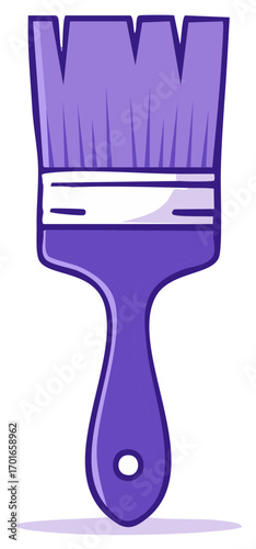 Flat Purple Paint Brush Tool Illustration