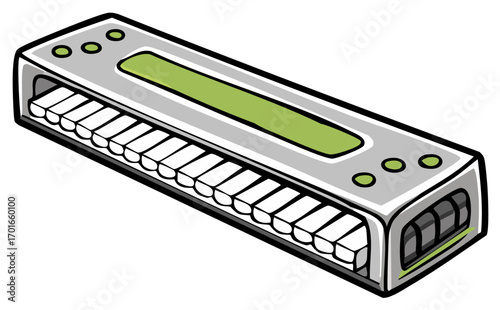 Slider Music Instrument Harmonica Mouth Organ Reed Instrument Wind Instrument Illustration