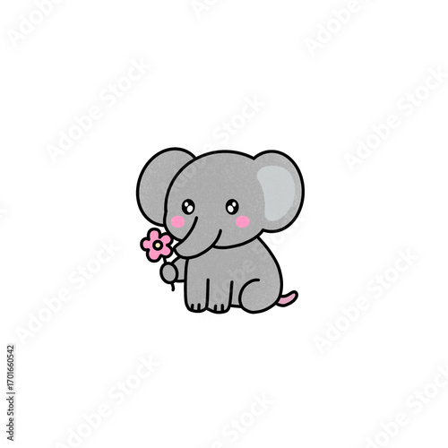 Cute cartoon baby elephant illustration