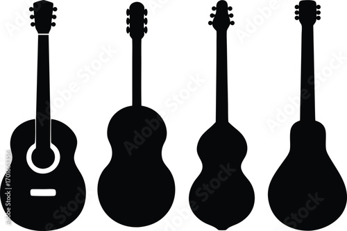 Acoustic Guitar Silhouettes Collection