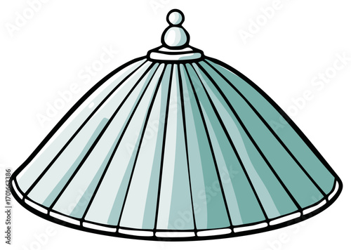 Illustration of a conical Asian hat, traditional headwear, conical rain hat, cultural apparel, farm attire, vector