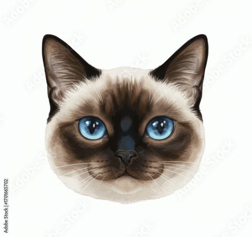 Spirit of Siam painting of thai cat head Siamese cat isolated vector illustration svg