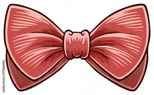 Red bow tie illustration with a textured effect.