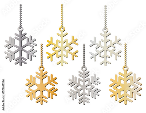 金属製雪の結晶チャーム　Metal Snowflake Charms for Winter Jewelry and Decoration
