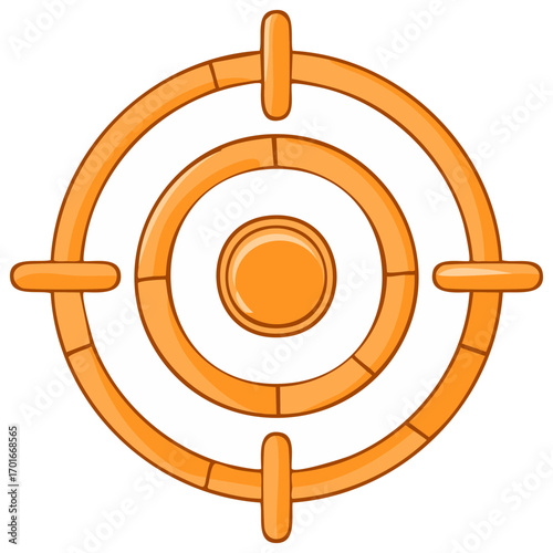 Orange Target Reticle Aiming System Graphic Symbol