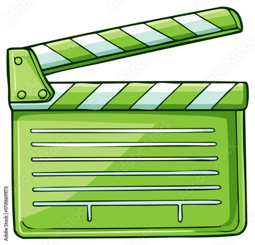 Green Movie Clapboard Ready for Filming Production