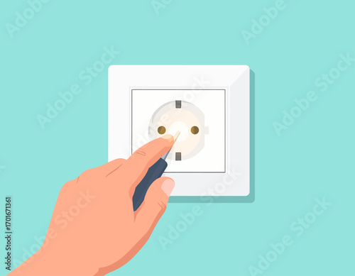 Tespen Checking Power Outlet Vector
