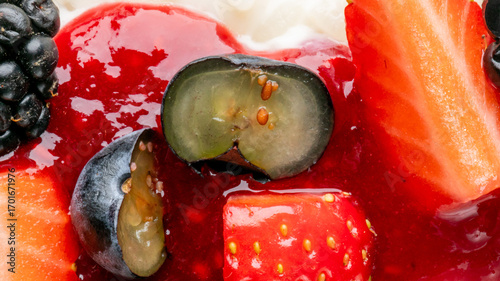 Obraz na plátne Lush berry medley drenched in syrupy delight, a sensory feast reminiscent of Mid