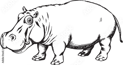 Illustration of a behemoth. Hand drawn vector illustration