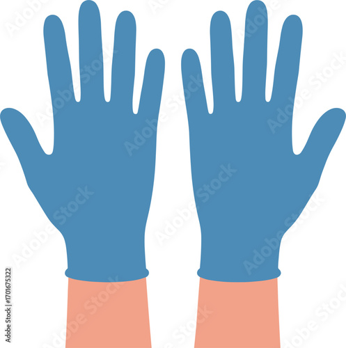 Pair of Blue Medical Gloves on White Background blue gloves disposable gloves