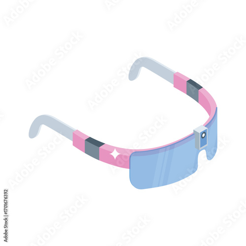 Visually appealing isometric icon of wearable 3D glasses