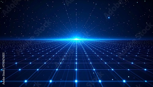 Futuristic digital landscape