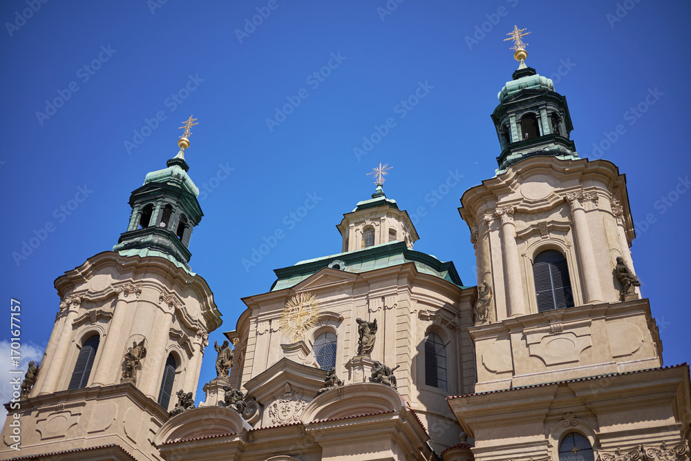 Obraz premium Church of Saint Nicholas Czechoslovak Hussite Church in the Old Town square in Prague, Czech Republic