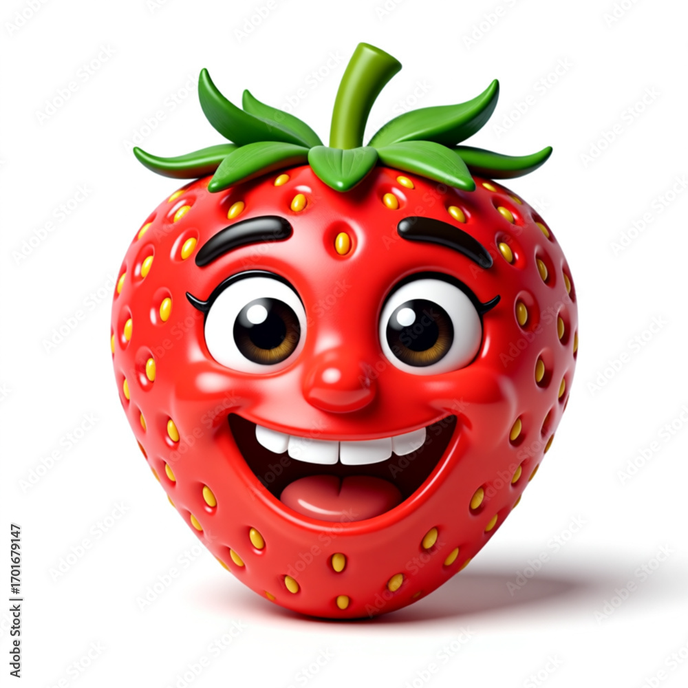 Obraz premium strawberry cartoon character