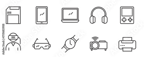  gadget icons illustration vector. editable