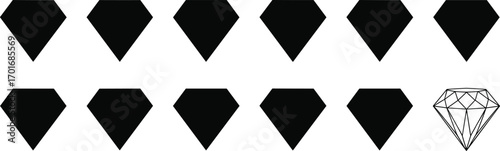 Diamond Silhouettes: A Vector Collection of Gemstone Icons for Jewelry, Luxury, and Wealth-Themed Graphic Designs

.