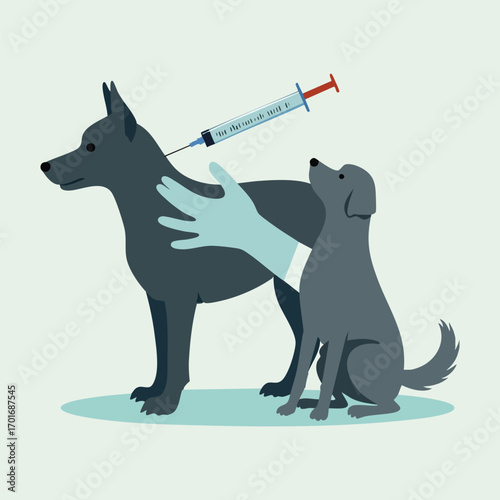 World Rabies Day vector pack with awareness badges, calendar icons, medical cross dog tags, rabies virus microscope view, vaccine syringes, and heart-shaped dog and cat paw print designs.