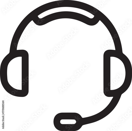 customer support headset icon call center helpline service operator help desk communication outline symbol