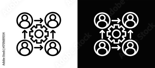 Workflow Icon In Black And White Filled Style