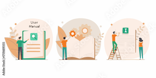 People working together to create and understand user manuals and documentation for a project